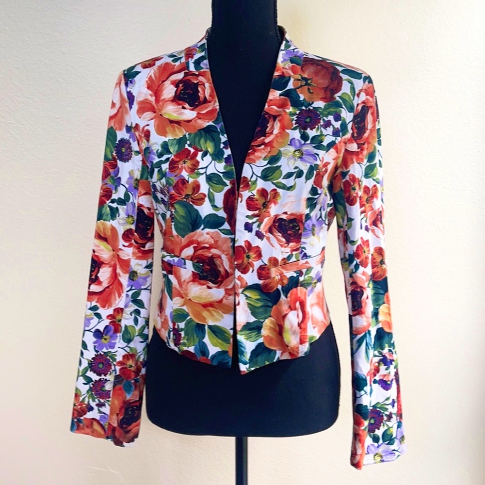 Orange Floral Blazer